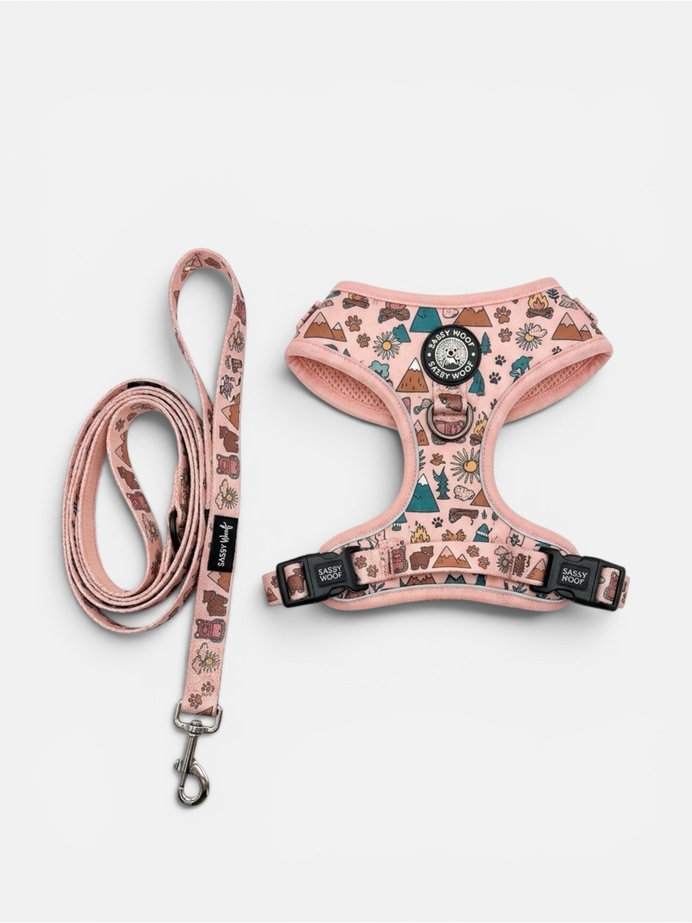 🐶 Sassy Woof "Tails on Trails" Leash & Harness Set